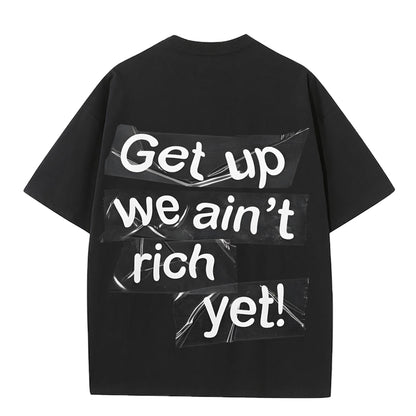 Heavy Cotton Printed Loose Casual Short-sleeved T-shirt