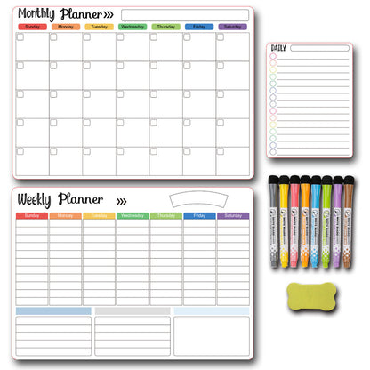 Calendar Magnetic White-board Wall Sticker Learning Schedule Refridgerator Magnets Message Board