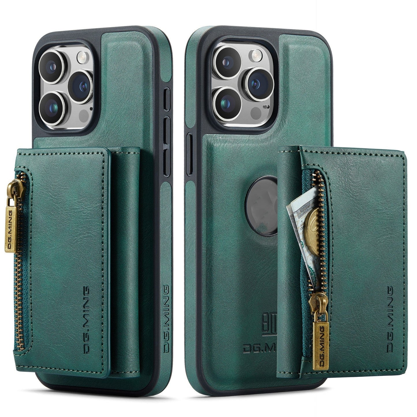 DG.MING M5 Wireless Charging Magnetic Card Holder iPhone Case – PU Leather | iPhone 11–15