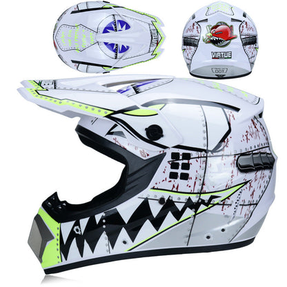 Youth Off-Road Motorcycle Helmet - [green] | Lightweight Motocross Full Face Shield for Dirt Bike & ATV