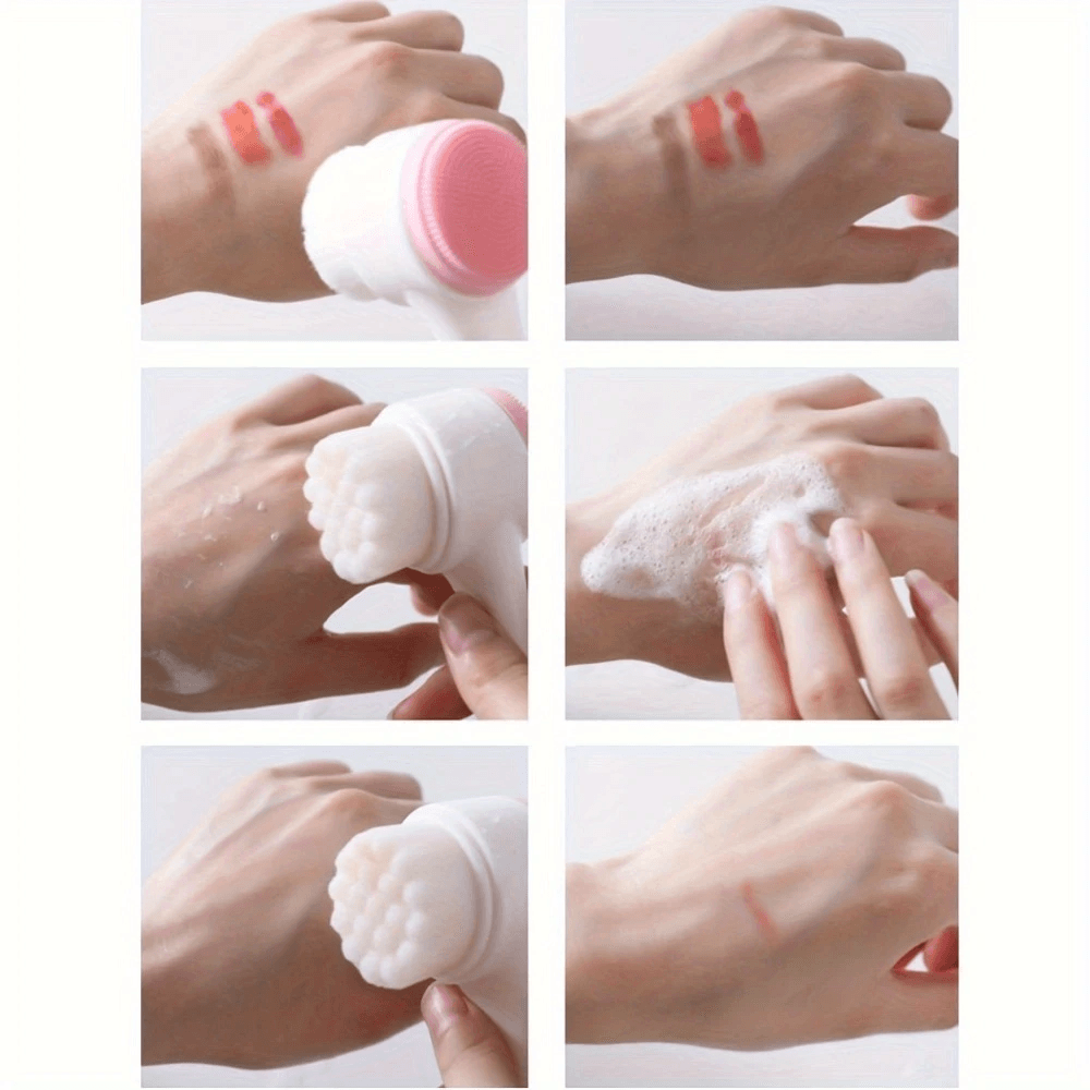 3D Silicone Face Cleansing Brush Dual-Sided Exfoliator