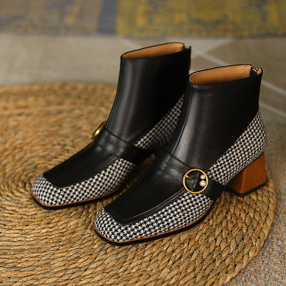 Bottes à talons hauts en cuir pour femmes grandes tailles