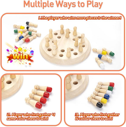 Montessori Wooden Memory Chess Game
