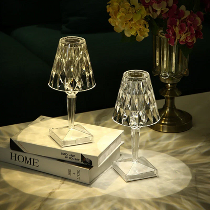 Crystal Table Lamp Luxury Bedside Nightstand Glam Lighting Decor