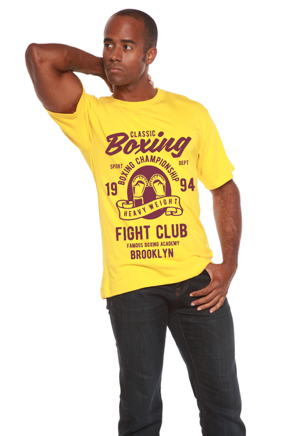Camiseta Gráfica Clásica de Boxeo para Hombre de Manga Corta de Viscosa de Bambú/Algodón Orgánico