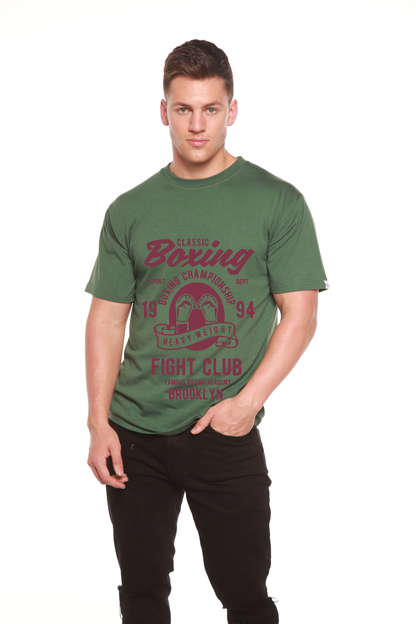 Camiseta Gráfica Clásica de Boxeo para Hombre de Manga Corta de Viscosa de Bambú/Algodón Orgánico