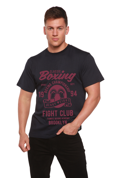 Camiseta Gráfica Clásica de Boxeo para Hombre de Manga Corta de Viscosa de Bambú/Algodón Orgánico