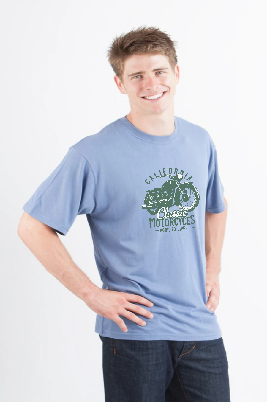T-shirt graphique classique à manches courtes en viscose de bambou et coton biologique pour homme