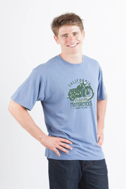 T-shirt graphique classique à manches courtes en viscose de bambou et coton biologique pour homme