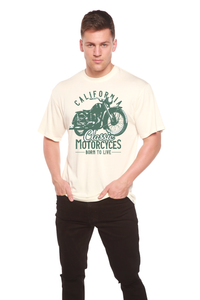 T-shirt graphique classique à manches courtes en viscose de bambou et coton biologique pour homme