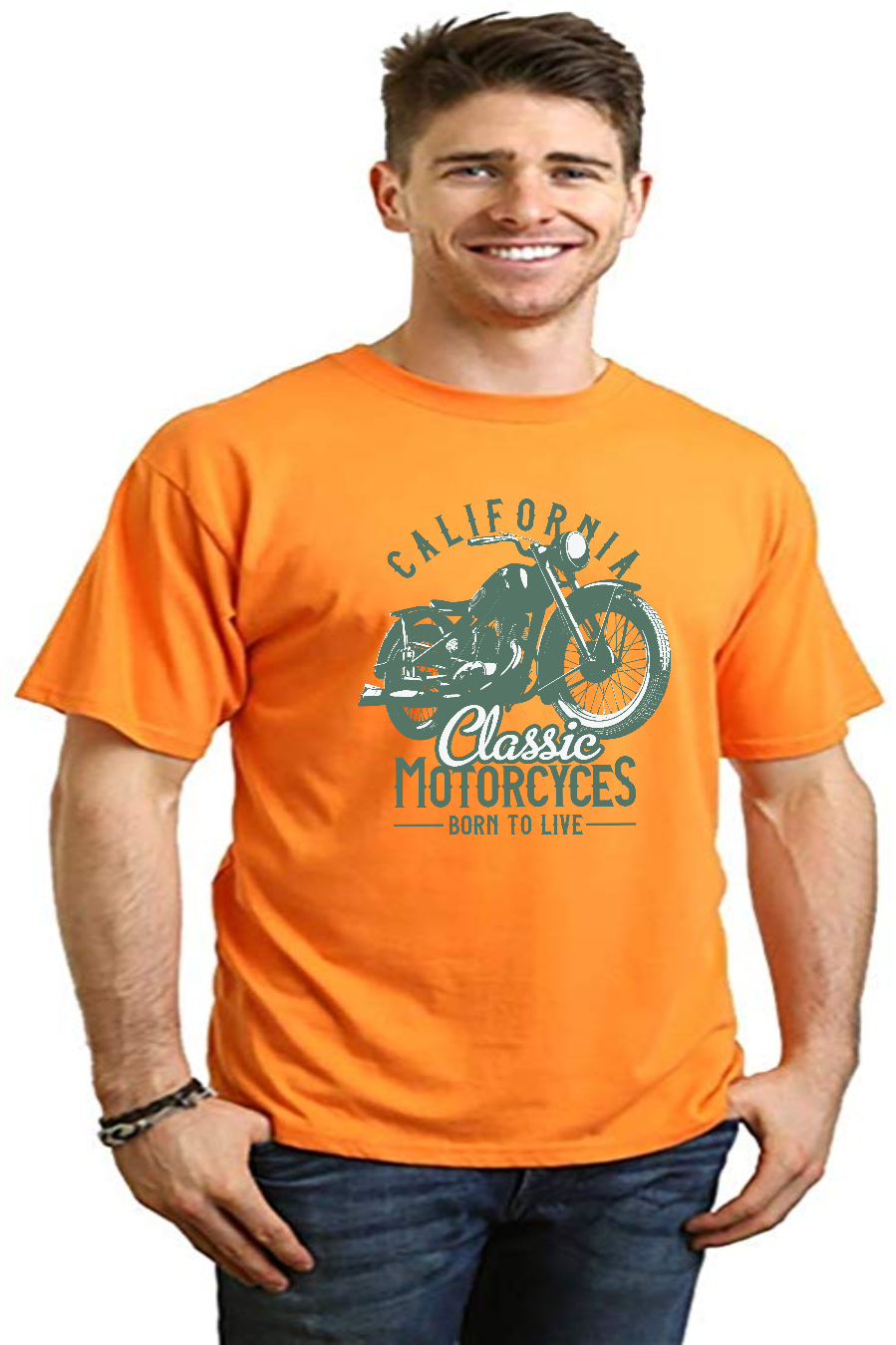 T-shirt graphique classique à manches courtes en viscose de bambou et coton biologique pour homme