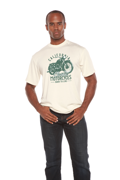 T-shirt graphique classique à manches courtes en viscose de bambou et coton biologique pour homme