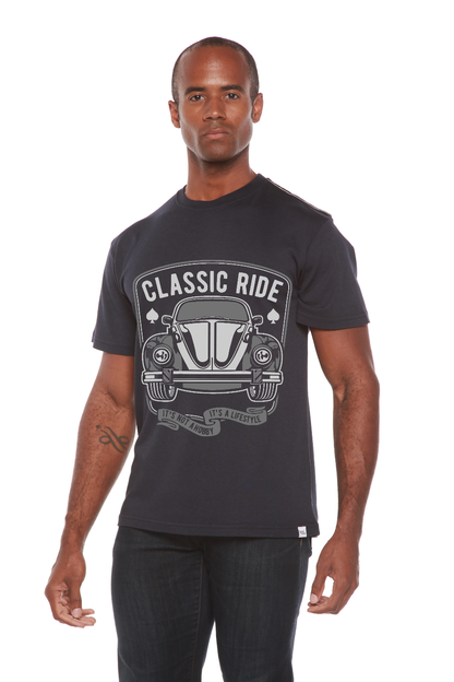 Camiseta gráfica de manga corta de bambú/viscosa y algodón orgánico "Classic Ride" para hombre