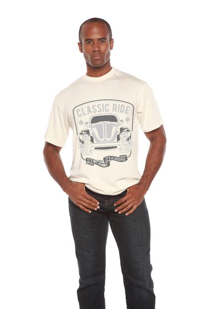 Camiseta gráfica de manga corta de bambú/viscosa y algodón orgánico "Classic Ride" para hombre