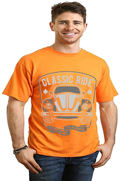 Camiseta gráfica de manga corta de bambú/viscosa y algodón orgánico "Classic Ride" para hombre
