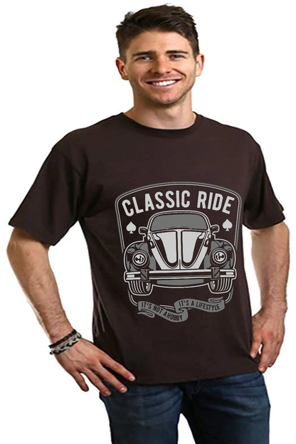 Camiseta gráfica de manga corta de bambú/viscosa y algodón orgánico "Classic Ride" para hombre