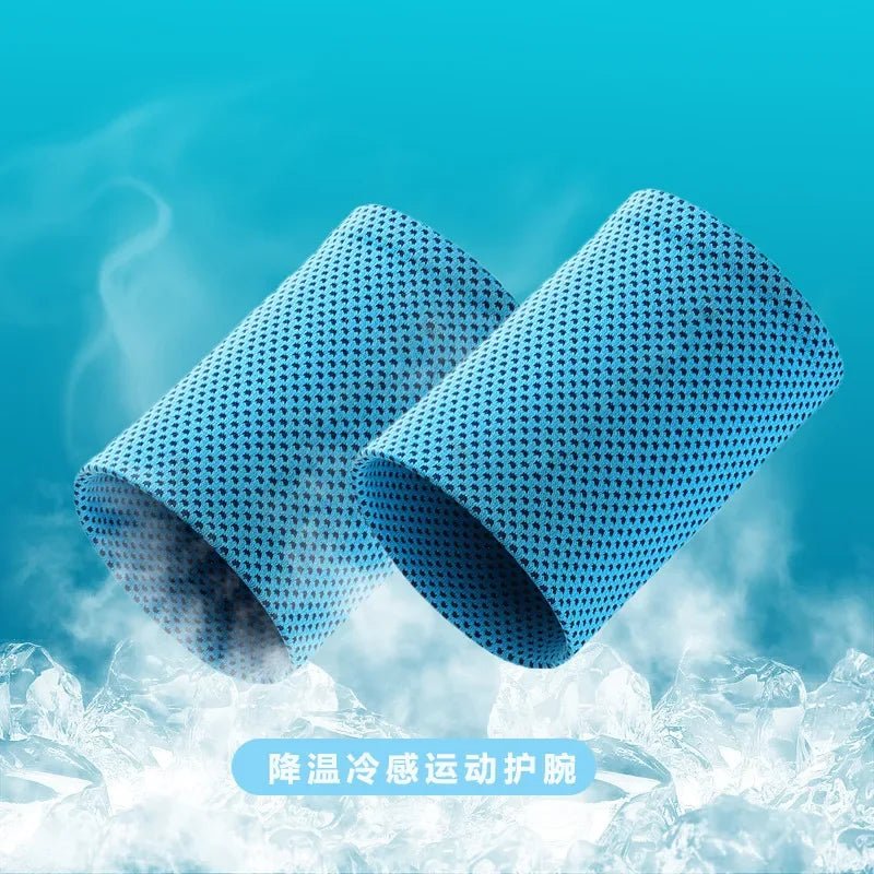Cold-Sensing Sports Wristbands – Ice Silk Cooling Sweatbands