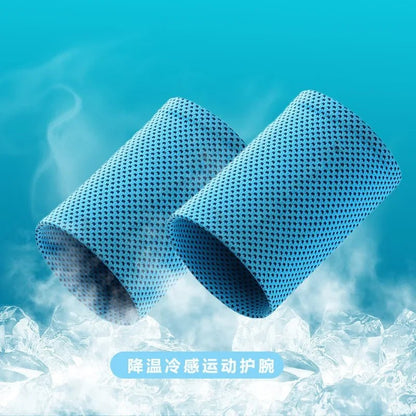 Cold-Sensing Sports Wristbands – Ice Silk Cooling Sweatbands