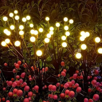 Solar Firefly Garden Lights – LED Outdoor Waterproof Pathway Lighting in Warm White