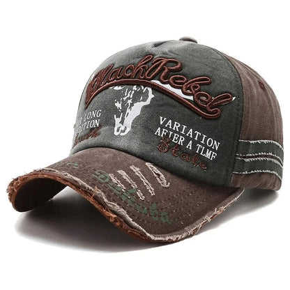 Cow Head Letter Embroidery Vintage Baseball Cap | Unisex Adjustable Washed Cotton Hat