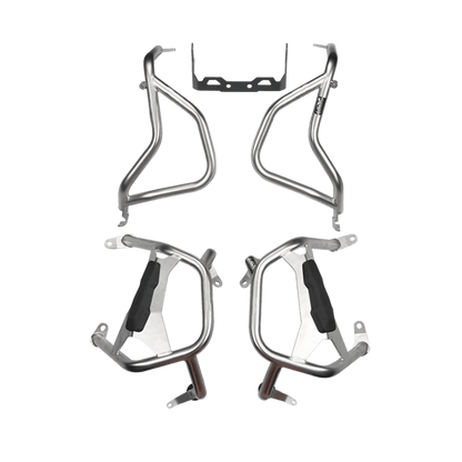 LOBOO Crash Bar for BMW R1300GS – 304 Stainless Steel Upper Protection Bar with Auxiliary Light Mount, Silver or Black Finish