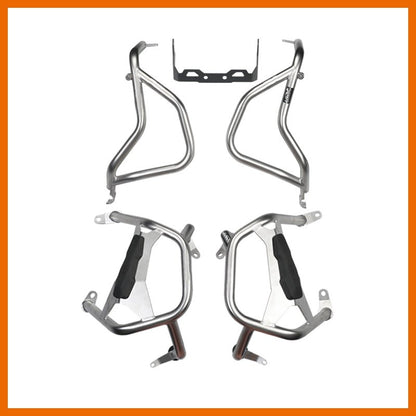 LOBOO Crash Bar for BMW R1300GS – 304 Stainless Steel Upper Protection Bar with Auxiliary Light Mount, Silver or Black Finish