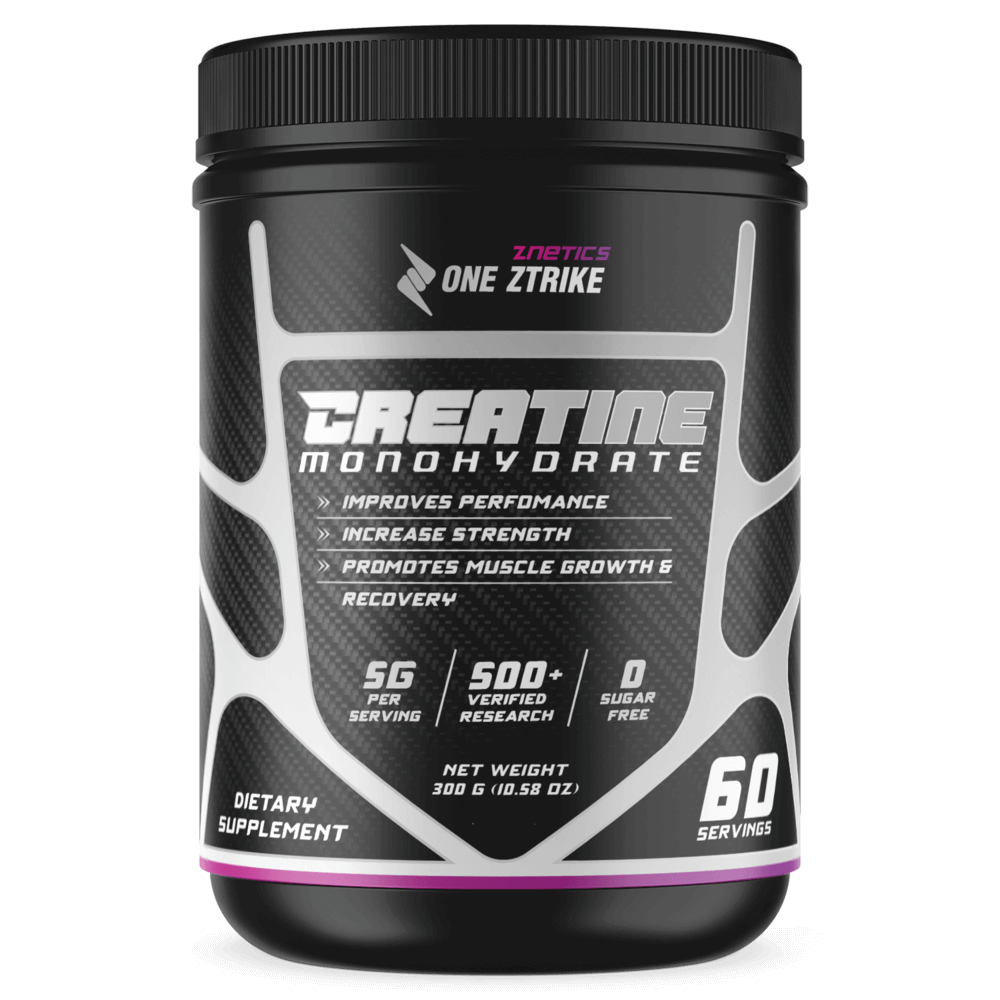 Creatine Monohydrate Ultramicronized | 5g Per Serving, 60 Servings | ONE ZTRIKE by ZNETICS
