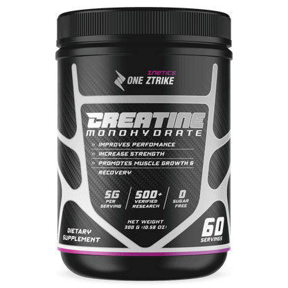Creatine Monohydrate Ultramicronized | 5g Per Serving, 60 Servings | ONE ZTRIKE by ZNETICS