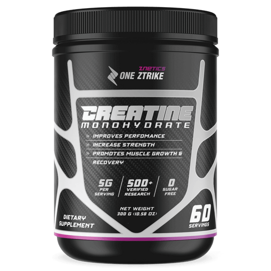 Creatine Monohydrate Ultramicronized | 5g Per Serving, 60 Servings | ONE ZTRIKE by ZNETICS