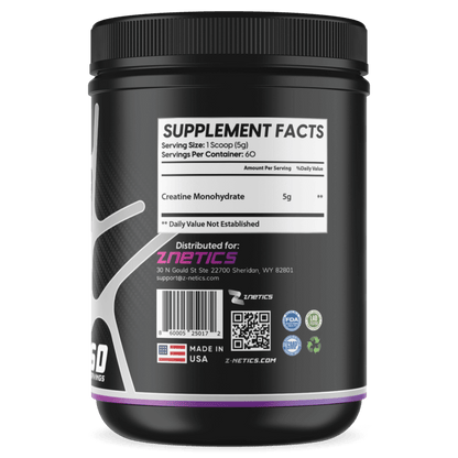 Creatine Monohydrate Ultramicronized | 5g Per Serving, 60 Servings | ONE ZTRIKE by ZNETICS