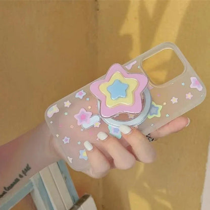 Cute 3D Star-Shaped Magnetic Griptok – Foldable Phone Ring Holder & Kickstand