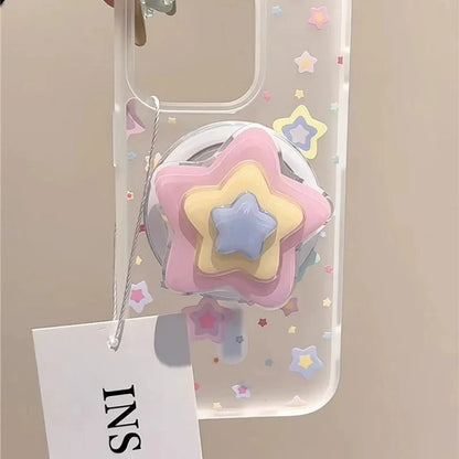 Cute 3D Star-Shaped Magnetic Griptok – Foldable Phone Ring Holder & Kickstand