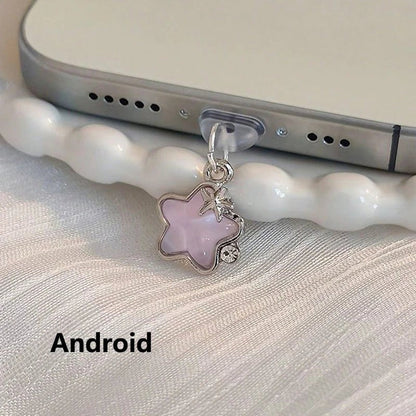 Cute Diamond Star Phone Dust Plug – Decorative Pendant