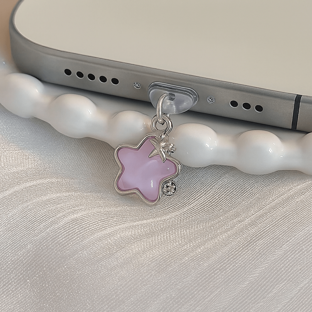 Cute Diamond Star Phone Dust Plug – Decorative Pendant