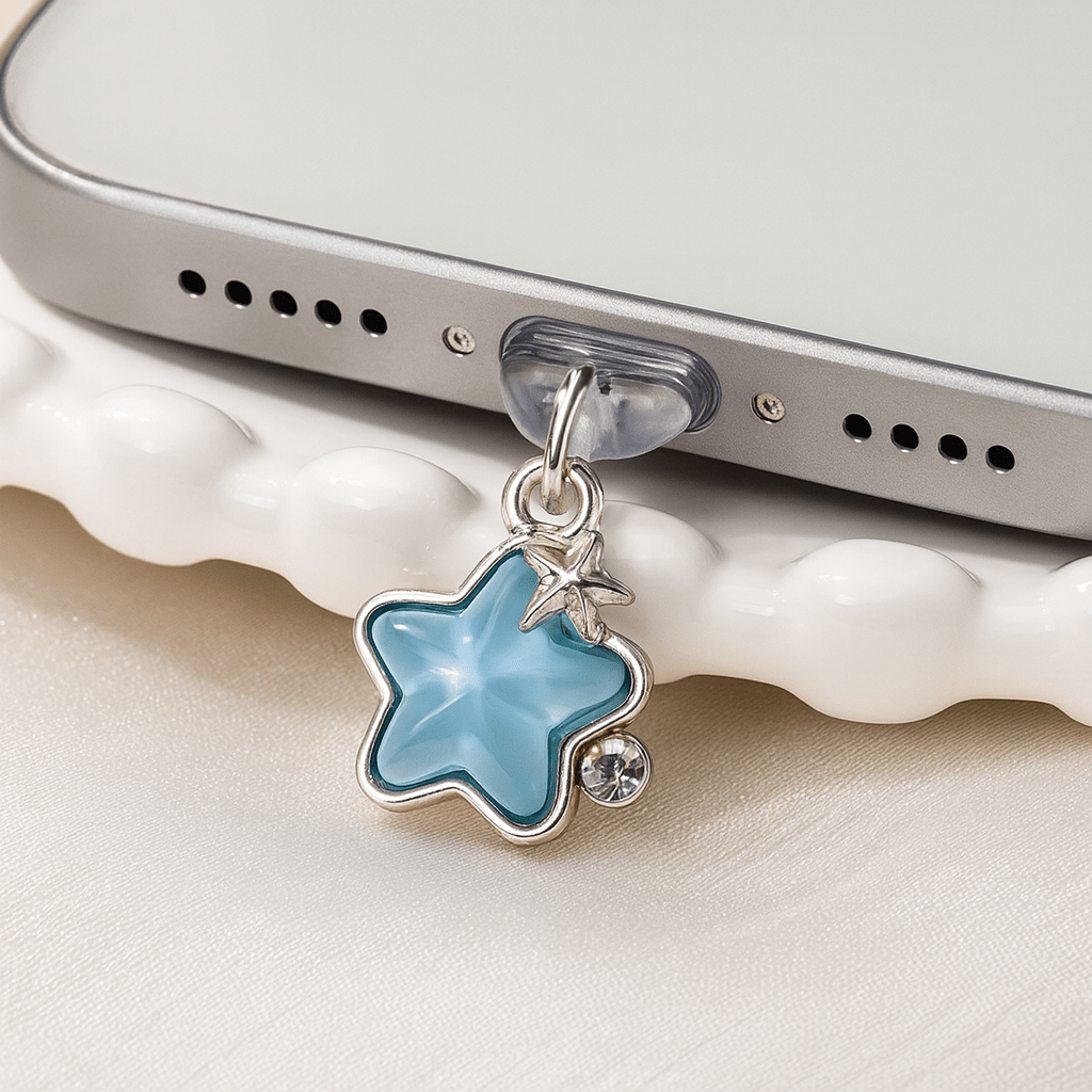 Cute Diamond Star Phone Dust Plug – Decorative Pendant