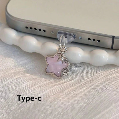 Cute Diamond Star Phone Dust Plug – Decorative Pendant