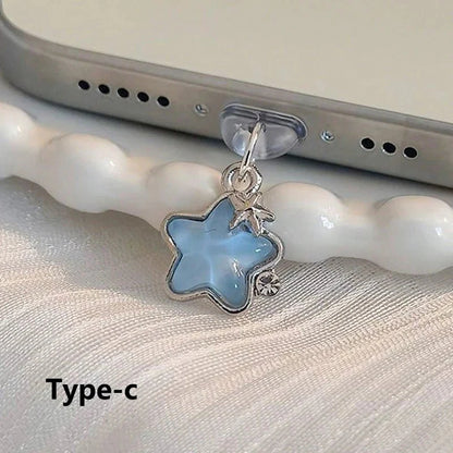 Cute Diamond Star Phone Dust Plug – Decorative Pendant