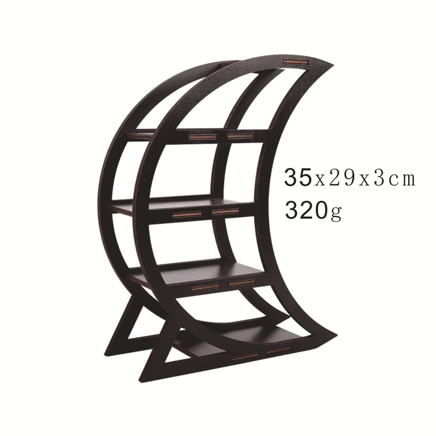 Estante decorativo de mesa en forma de media luna