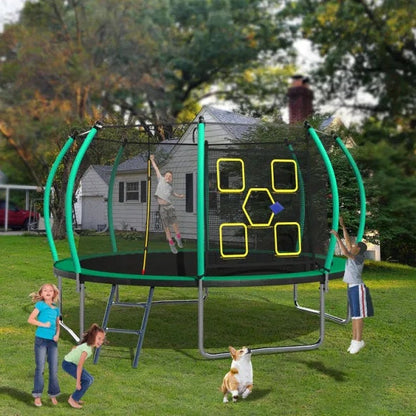 14FT Trampoline with Enclosure & Ladder – ASTM Approved