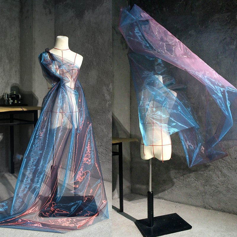 Tissu de vêtement de robe de mariée en organza Dishun