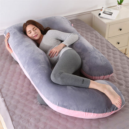 Pillow Lying On The Side With Detachable Crystal Velvet G-shaped Waist Pillow