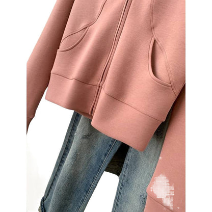 Plus Size Stand Collar Zipper Cardigan Sweater Coat