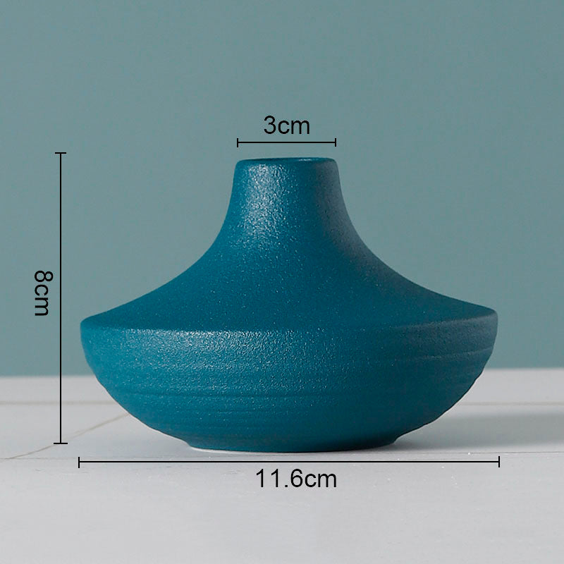 Simple Solid Color Ceramic Vases European Flower Arrangement Plant Pots