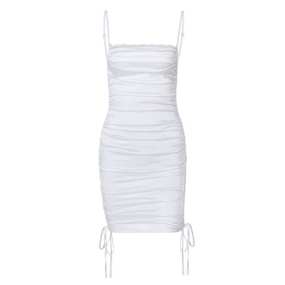 Women's Satin Sling Strap One-step Skirt Dress