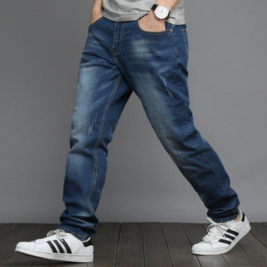 Jeans stretch grande taille à coupe étroite pour homme