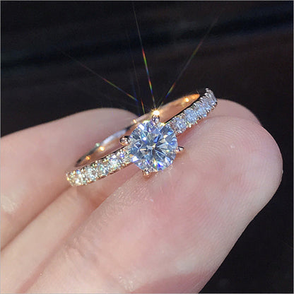 Simple S Silver Plated Simulation Diamond Ring