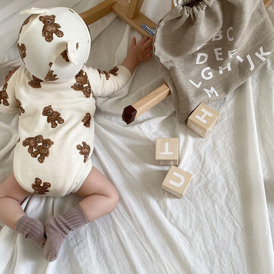 Romper Cartoon Print Bear Hooded Fart Shirt