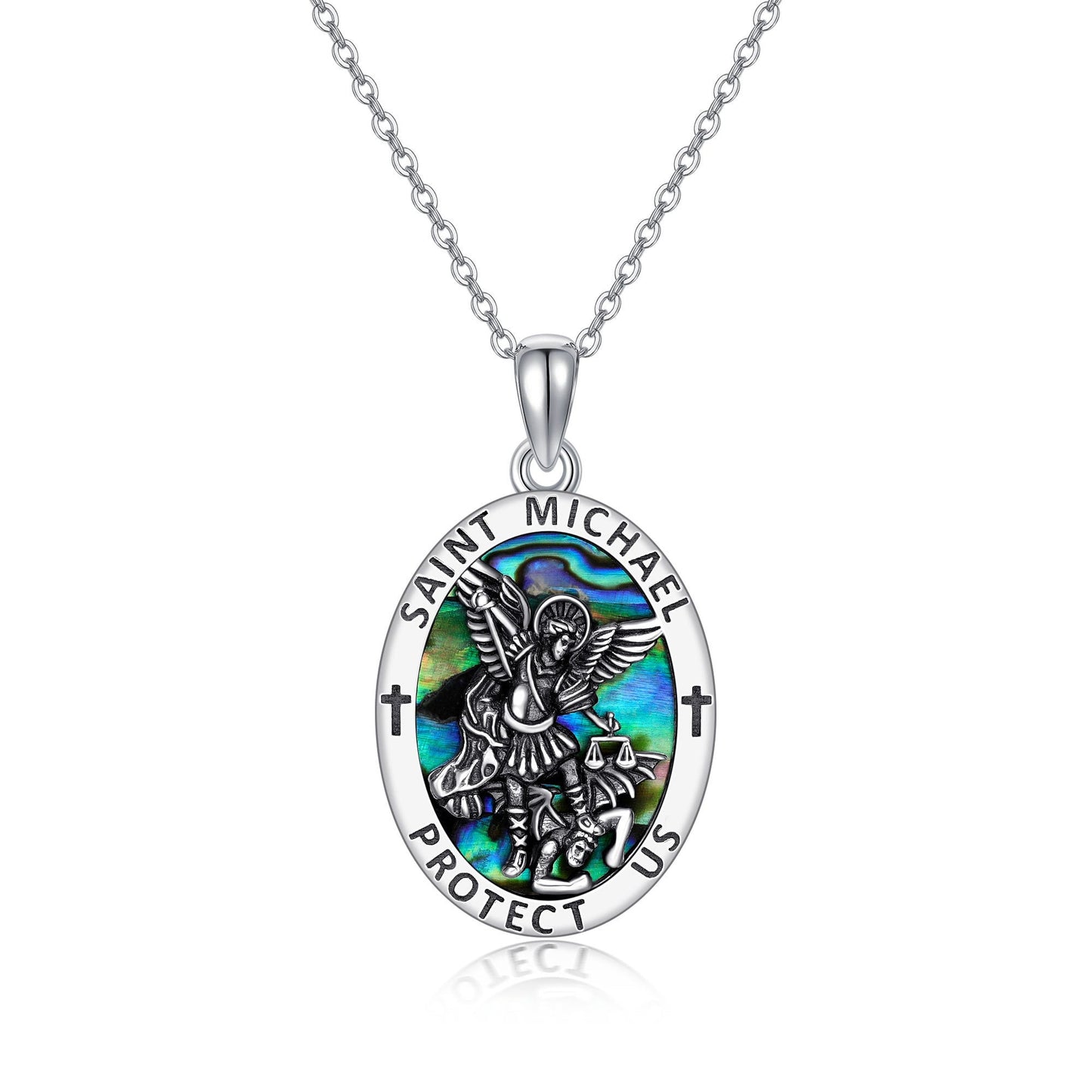 Joyas de plata esterlina, medalla de moneda de San Miguel, colgante, joyas de iones para hombres