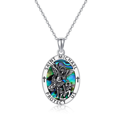 Joyas de plata esterlina, medalla de moneda de San Miguel, colgante, joyas de iones para hombres