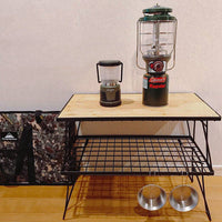 Outdoor Simple Folding Picnic Table Multi-layer Wrought Iron Rack